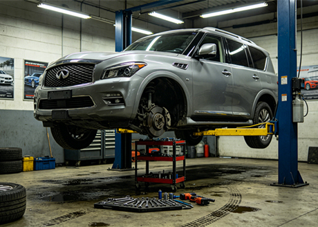 Infiniti QX80 Inspektion & Reparatur. Wie ist der Zustand des Fahrgestells?